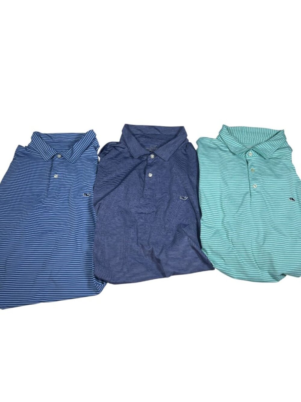 Vineyard Vines Mens Performance Striped Polo Shirt Size 2XL Stretch Bundle